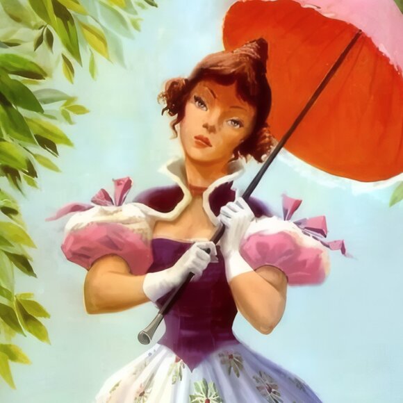 NEW Haunted Mansion Parasol Girl Pattern 18x18 Throw Pillow Inc!! Foolish Mortal - Picture 2 of 8